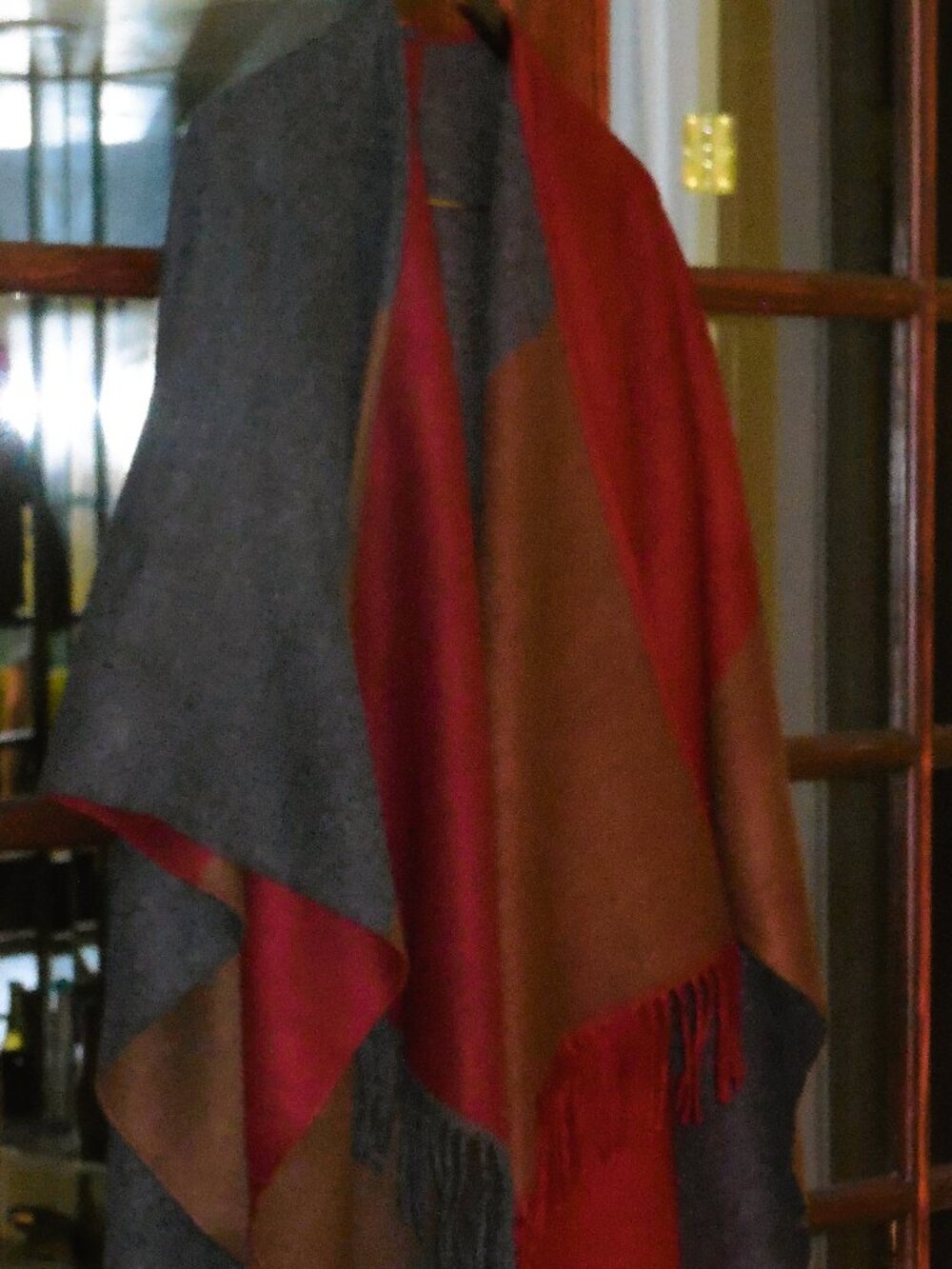 Ruana Cape Shawl Poncho. One size Reversible